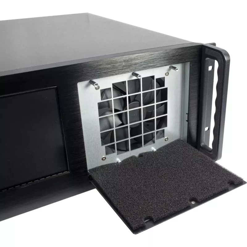 Rack de servidor Inter-Tech 4U-4460 TFT preto 1x ventoinha 120 mm 5,25 polegadas HDD