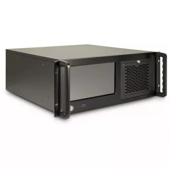 Rack de servidor Inter-Tech 4U-4460 TFT preto 1x ventoinha 120 mm 5,25 polegadas HDD