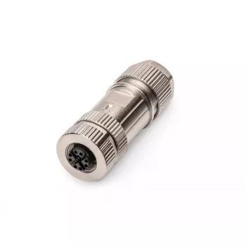 Digitus CAT 6A M12 conector fêmea X-coded IP67 prateado plano