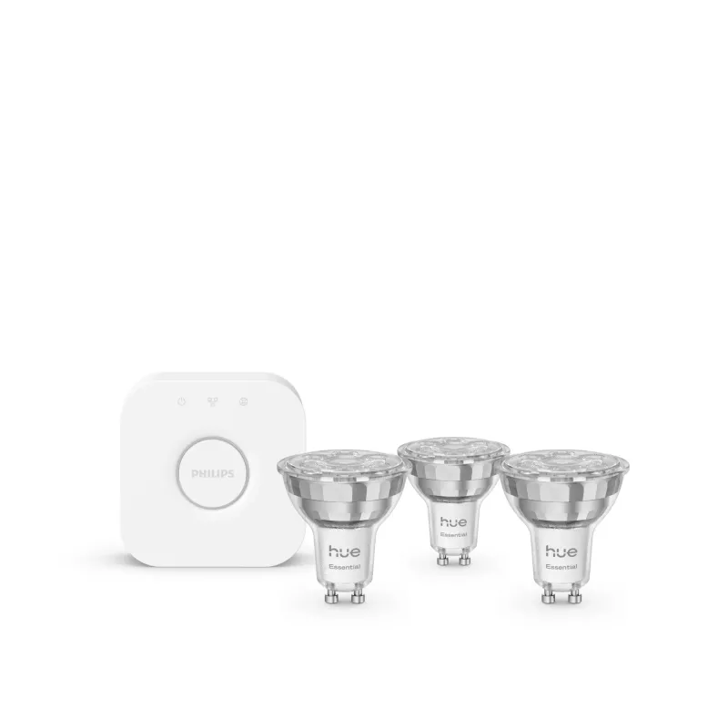 Philips Hue White and Colour Ambience Essential Starter-Kit: 3 lâmpadas inteligentes GU10 (345 lm)