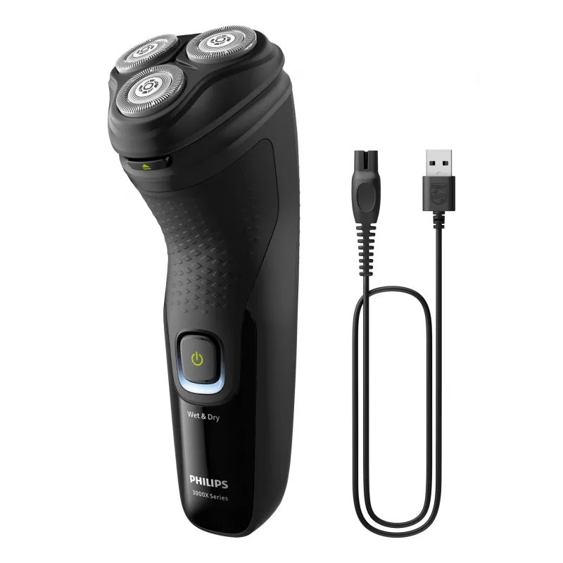 Máquina de barbear Philips X3021/00 para homem máquina de barbear rotativa aparador preto