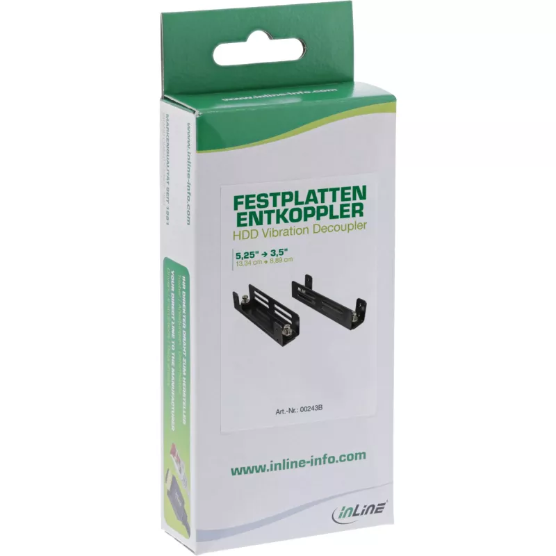 Desacoplador de disco rígido InLine, antivibração, 5,25 polegadas para 3,5 polegadas, preto
