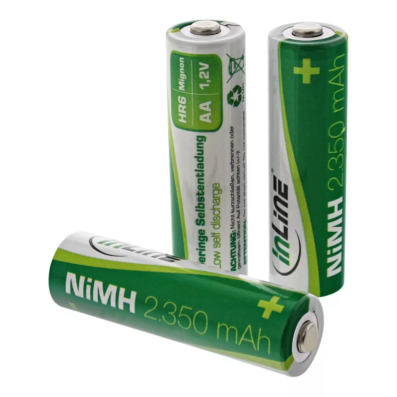 Bateria NiMH InLine, Mignon (AA), 2350 mAh, pronta a usar