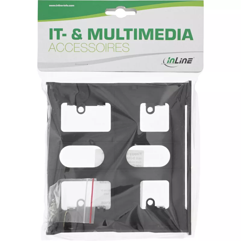 Moldura InLine 03700B moldura de encaixe para disquetes com parafusos, preto