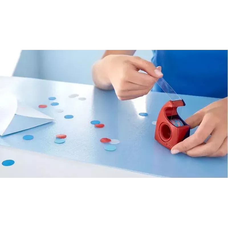tesa Easy Cut Dispensador manual, vermelho/azul, para rolos até 19 mm x 33 m, vazio