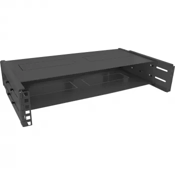 InLine 19 inch rack dobrável, 2HE, 24–40 cm de profundidade, com tampa, preto