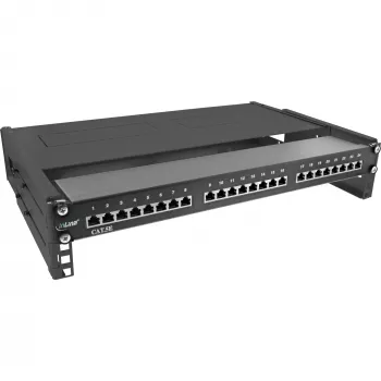 InLine 19 inch rack dobrável, 2HE, 24–40 cm de profundidade, com tampa, preto