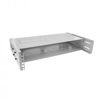 InLine 19 inch rack dobrável, 2HE, 24–40 cm de profundidade, com tampa, cinzento