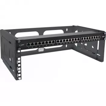 Rack dobrável InLine 19 polegadas, 4U, profundidade 24-40 cm, preto