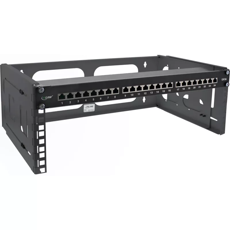 Rack dobrável InLine 19 polegadas, 4U, profundidade 24-40 cm, preto