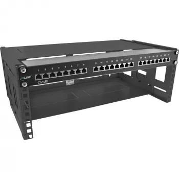 Rack dobrável InLine 19 polegadas para montagem na parede 4U profundidade 24-40cm preto