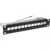 Patch panel InLine 10 polegadas caixa vazia 12 vias, para módulos Keystone, 1U preto