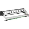Patch panel InLine 10 polegadas caixa vazia 12 vias, para módulos Keystone, 1U preto