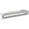 InLine patch panel 10 polegadas caixa vazia 12 vias, para módulos Keystone, 1HE cinzento