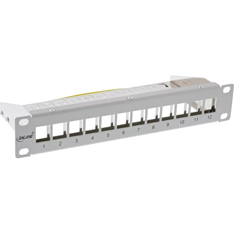 InLine patch panel 10 polegadas caixa vazia 12 vias, para módulos Keystone, 1HE cinzento