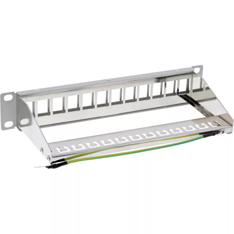 InLine patch panel 10 polegadas caixa vazia 12 vias, para módulos Keystone, 1HE cinzento