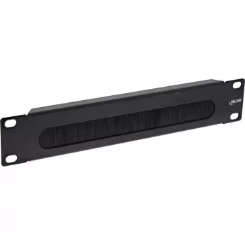 InLine painel de passagem de cabos 10 polegadas com escova, 1HE, RAL 9005 preto