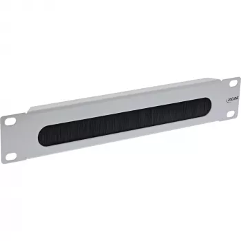 Placa de passagem de cabos InLine 10 polegadas com escova, 1U, RAL 7035 cinzento