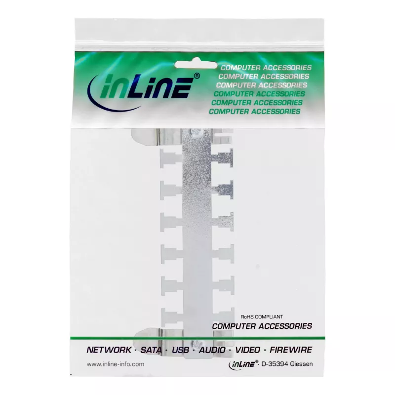 InLine 19109K Calha guia de cabos para calha DIN TS35, metal
