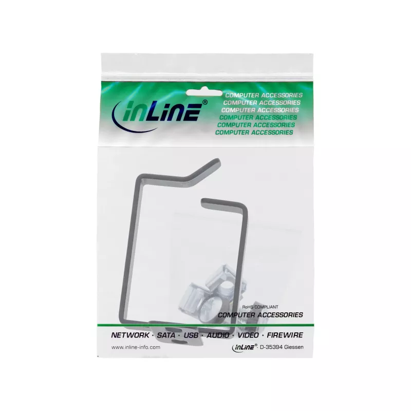 Suporte de cabos InLine 19110Q metal 40x50mm preto