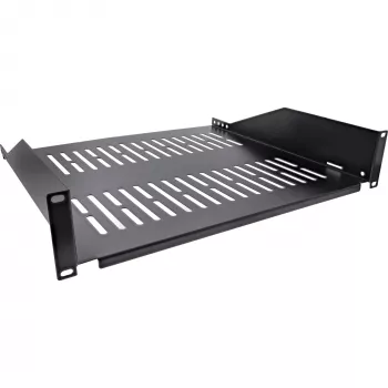Prateleira para rack InLine 19 polegadas 400mm 20kg 2U RAL 9005 preto