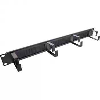 Painel de gestão de cabos InLine 19111L 1U preto 19 polegadas com inserção de escova