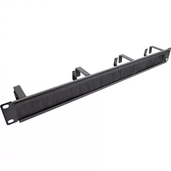 Painel de gestão de cabos InLine 19111L 1U preto 19 polegadas com inserção de escova