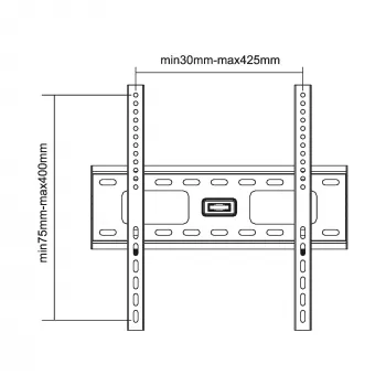 Suporte de parede InLine para TFT / LED / Plasma 81 - 140cm 32 - 55 polegadas máx. 75kg