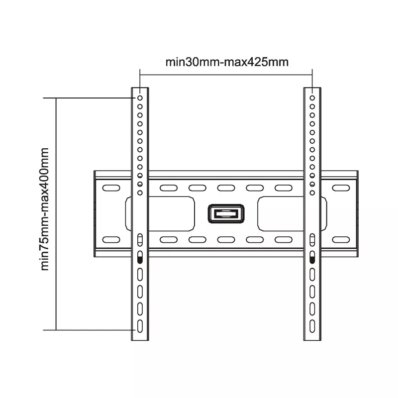 Suporte de parede InLine para TFT / LED / Plasma 81 - 140cm 32 - 55 polegadas máx. 75kg