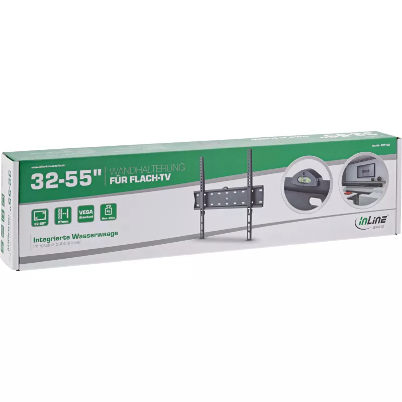 Suporte de parede InLine Basic 23112A para televisores de ecrã plano 32–55 polegadas