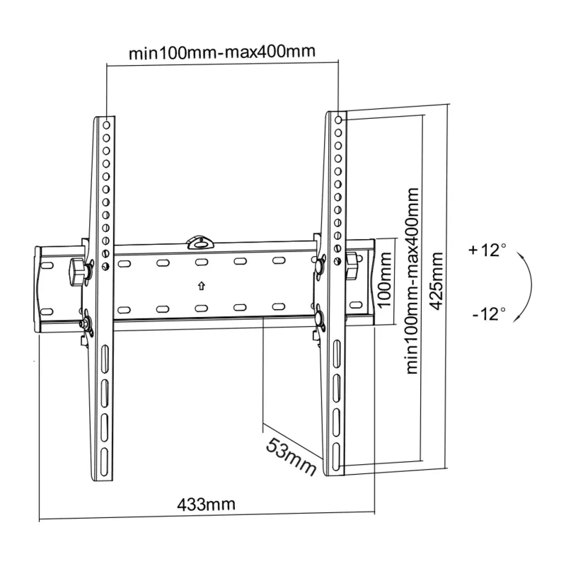 Suporte de parede InLine Basic 23113A para televisores de ecrã plano 32-55 polegadas