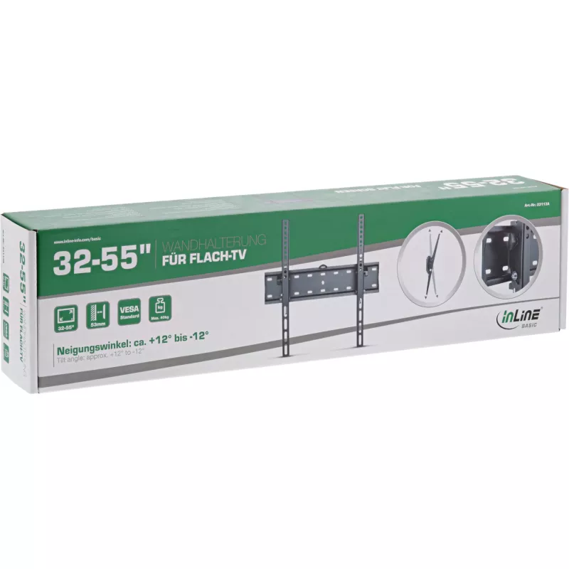 Suporte de parede InLine Basic 23113A para televisores de ecrã plano 32-55 polegadas