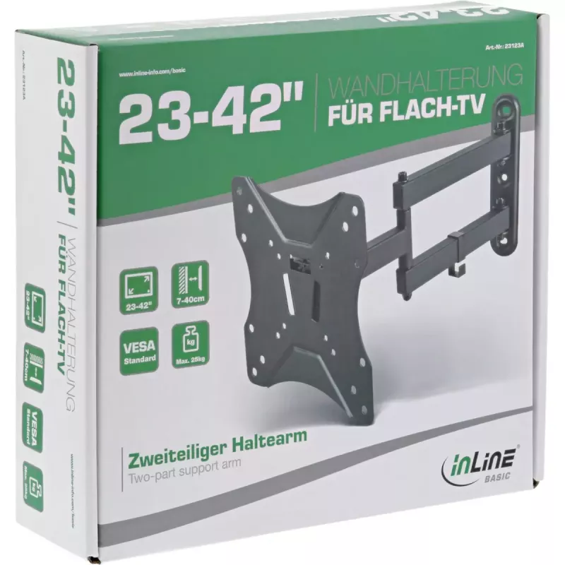Suporte de parede InLine Basic, para TV de ecrã plano 58-107cm (23-42 polegadas)