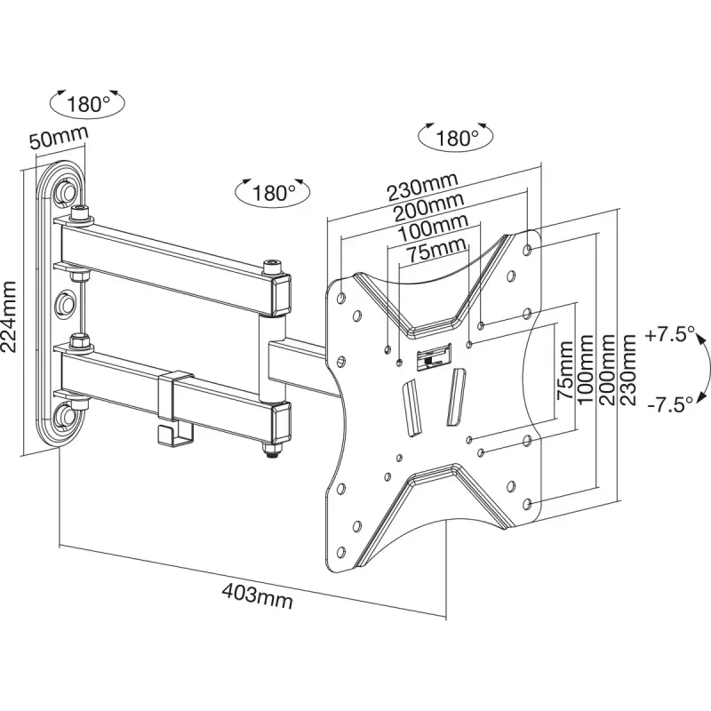 Suporte de parede InLine Basic, para TV de ecrã plano 58-107cm (23-42 polegadas)