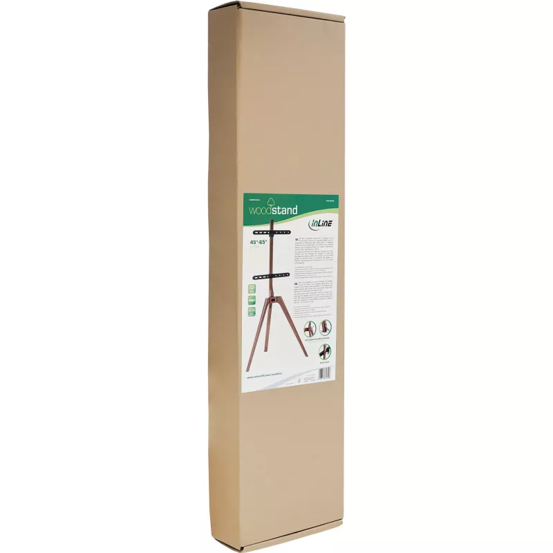 Suporte de TV InLine woodstand, tripé, para ecrãs 45 polegadas–65 polegadas (114–165 cm), máx. 40 kg