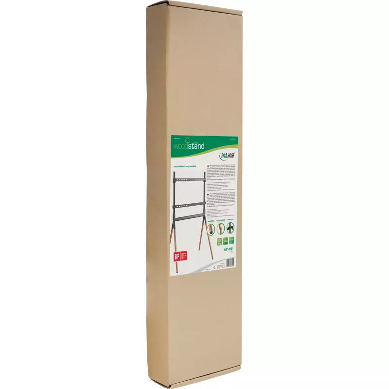 Suporte de TV InLine woodstand Studio, para ecrãs 49 polegadas-70 polegadas (124-178cm), máx. 40kg