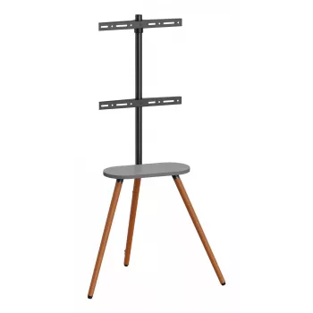 Suporte de TV de chão InLine 23133W para ecrãs de 43–65 polegadas com prateleira, suporte autónomo