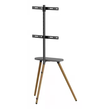 Suporte de TV de chão InLine 23133W para ecrãs de 43–65 polegadas com prateleira, suporte autónomo