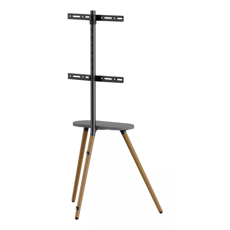 Suporte de TV de chão InLine 23133W para ecrãs de 43–65 polegadas com prateleira, suporte autónomo