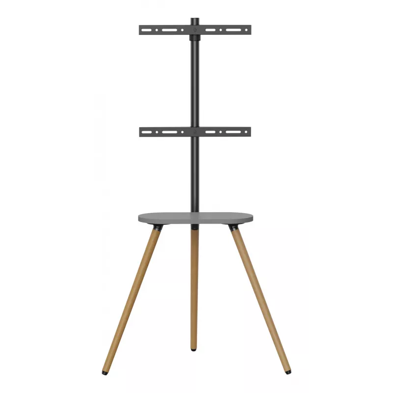 Suporte de TV de chão InLine 23133W para ecrãs de 43–65 polegadas com prateleira, suporte autónomo