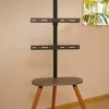 Suporte de TV de chão InLine 23133W para ecrãs de 43–65 polegadas com prateleira, suporte autónomo