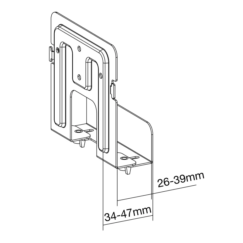 Suporte passivo InLine 23152B para media streaming box 26-39 mm