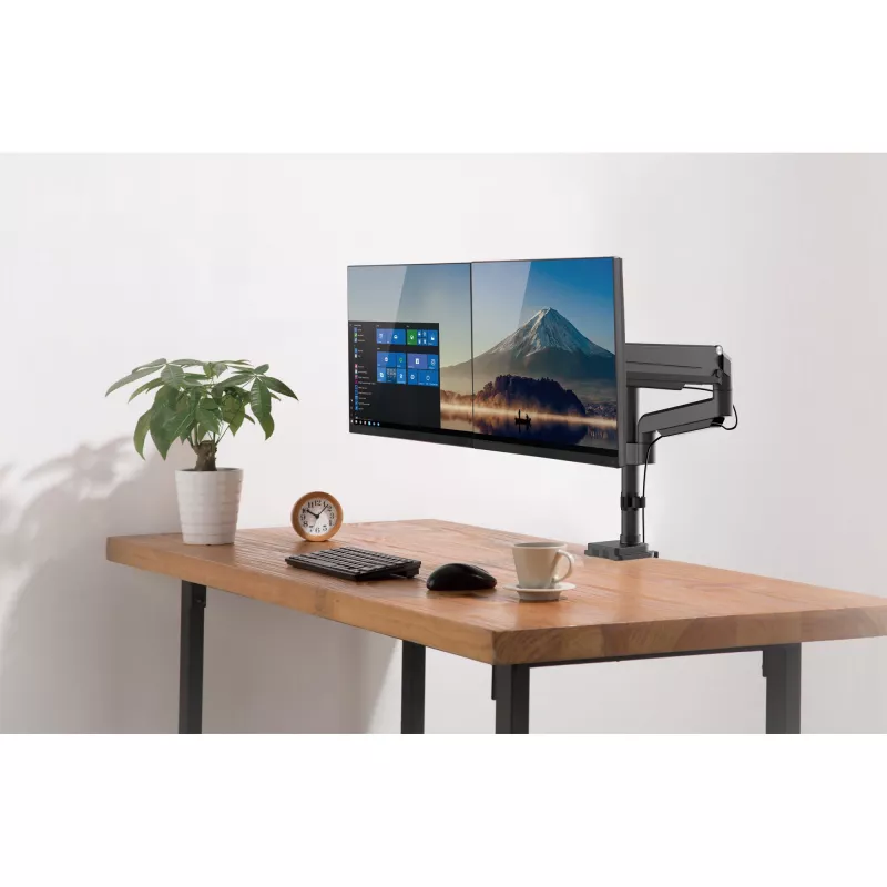 Suporte de mesa InLine com elevador para dois monitores até 82 cm (32 polegadas), 9 kg