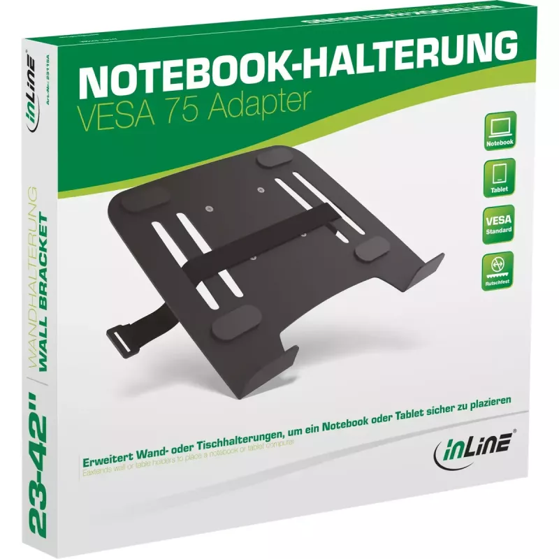 Suporte de secretária / suporte para portátil InLine com adaptador VESA 75