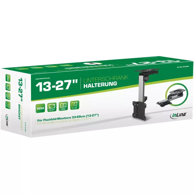 Suporte de armário InLine para ecrãs até 68 cm (27 polegadas), até 20 kg