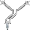 Suporte de mesa InLine com elevador e USB/áudio, 2 monitores até 81 cm (32 polegadas) 9 kg, prateado