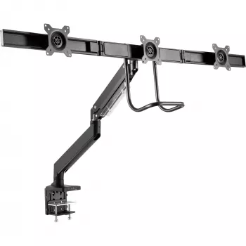 InLine suporte de secretária com braço articulado e USB3.0, móvel, para 3 ecrãs até 27 polegadas
