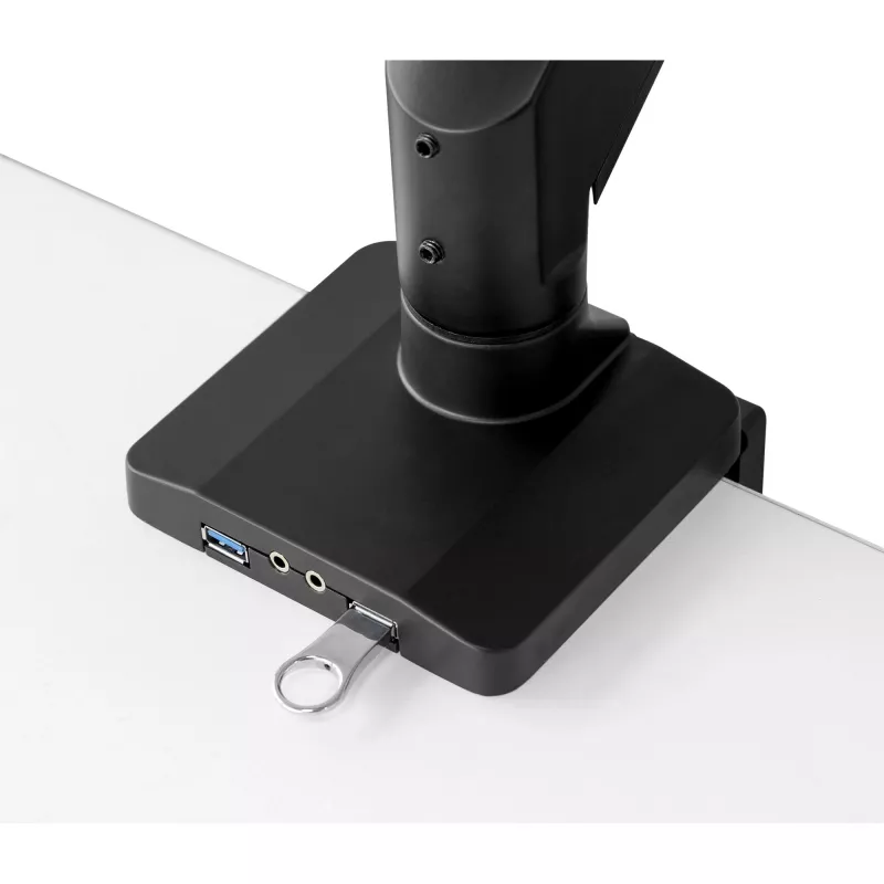 InLine suporte de secretária com braço articulado e USB3.0, móvel, para 3 ecrãs até 27 polegadas