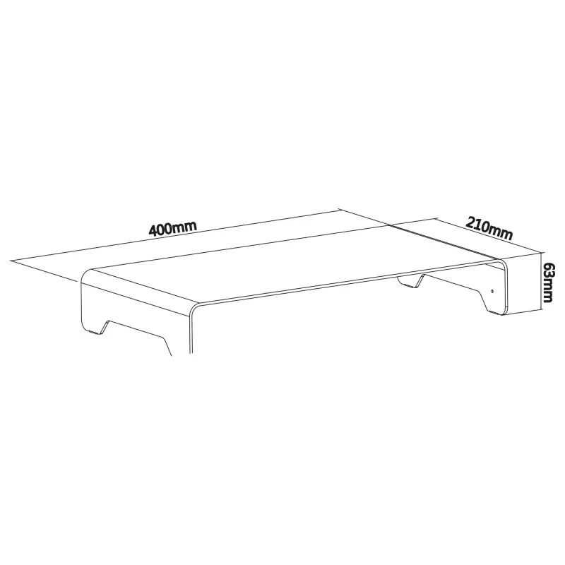 Plataforma para monitor InLine em alumínio 63 mm máx. 10 kg autónoma prateada 23175A