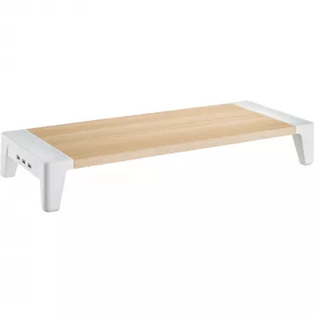 InLine Monitor Platform+, 2x USB 3.2 Gen1 e carregamento QC3, 80mm, máx. 15kg